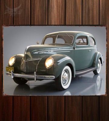 Металлическая табличка Ford V8 Deluxe Tudor Sedan (91A-70B)